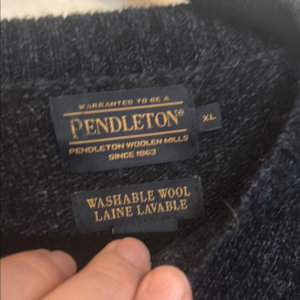 Pendleton Dark Blue Wool Sweater - image 2